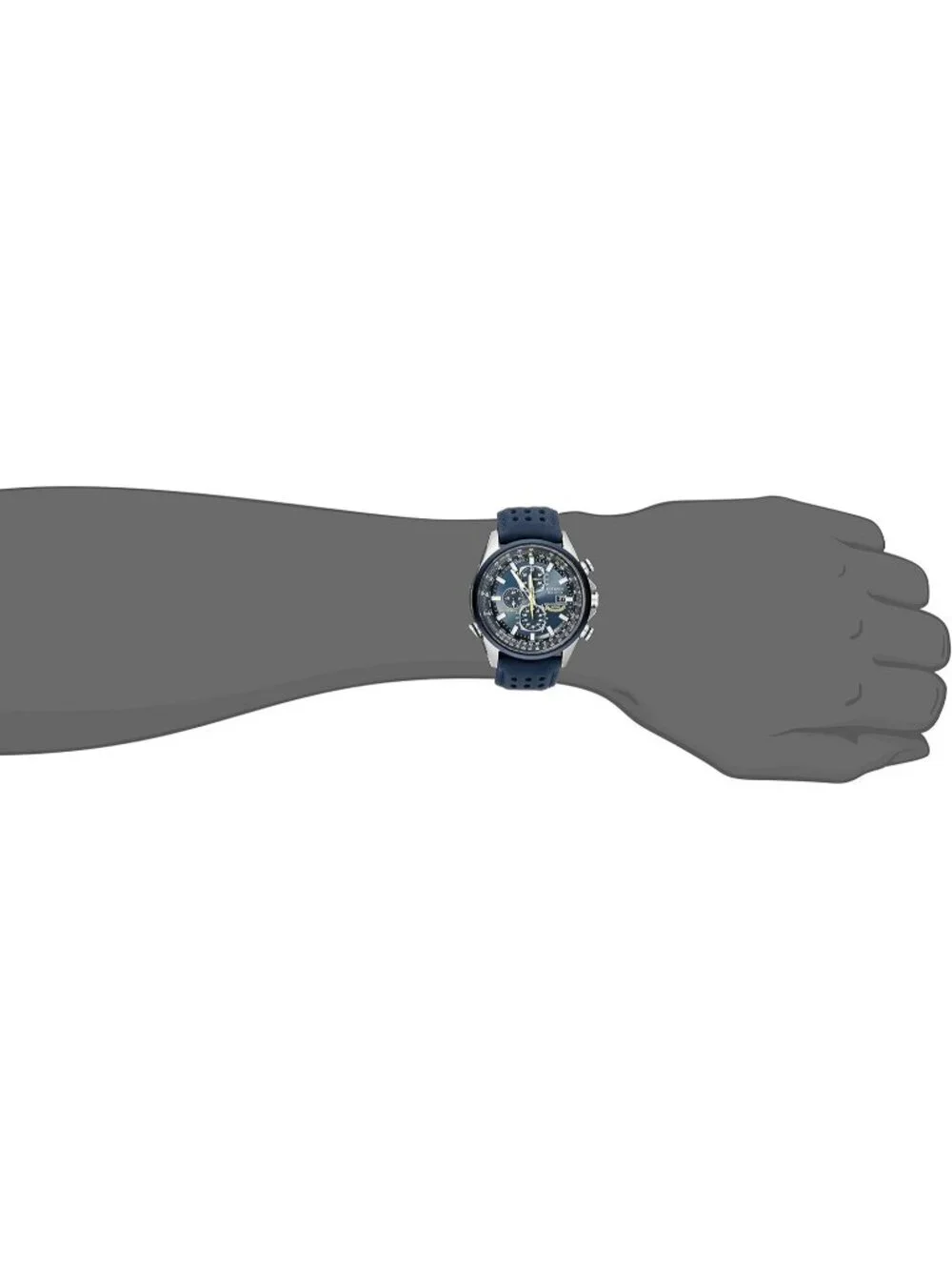 Men's Blue Leather Strap and Blue Dial Eco-Drive Sport Luxury Chronograph Watch